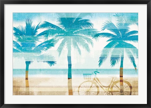 Framed Beachscape Palms I Print