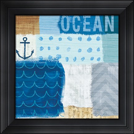 Framed Beachscape Collage II Print