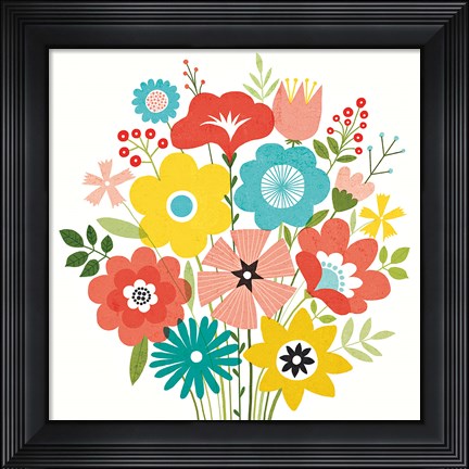 Framed Seaside Bouquet IV Print