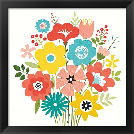 Framed Seaside Bouquet IV Print