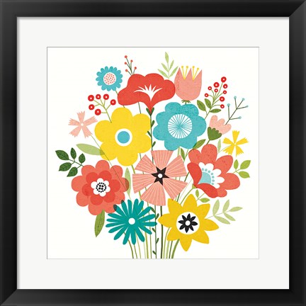 Framed Seaside Bouquet IV Print