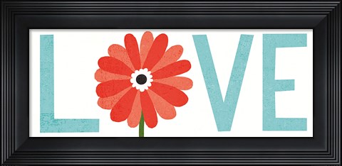 Framed Seaside Bouquet Love Print