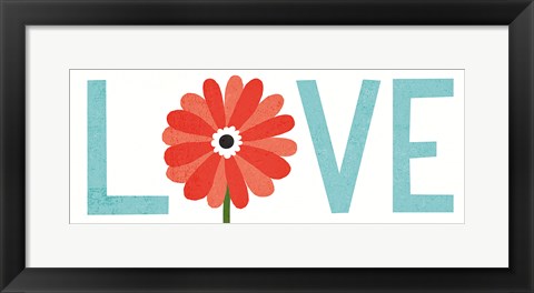 Framed Seaside Bouquet Love Print