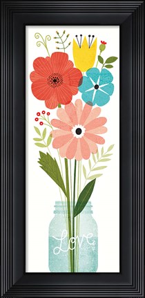 Framed Seaside Bouquet VI Mason Jar Print