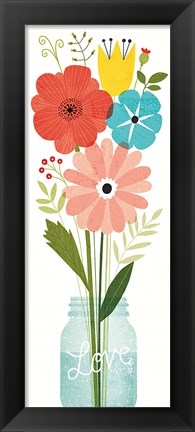 Framed Seaside Bouquet VI Mason Jar Print