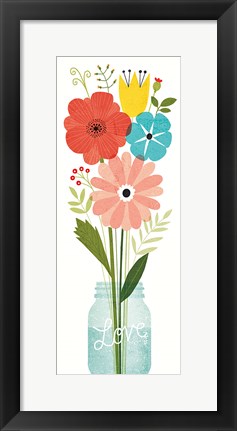 Framed Seaside Bouquet VI Mason Jar Print