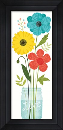 Framed Seaside Bouquet V Mason Jar Print