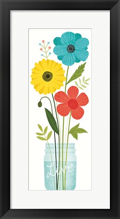 Framed Seaside Bouquet V Mason Jar Print