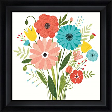 Framed Seaside Bouquet II Print