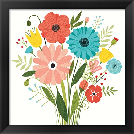 Framed Seaside Bouquet II Print