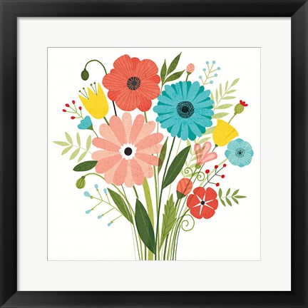 Framed Seaside Bouquet II Print