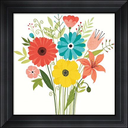 Framed Seaside Bouquet III Print