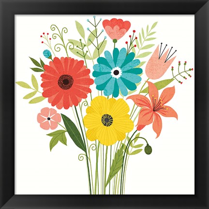 Framed Seaside Bouquet III Print