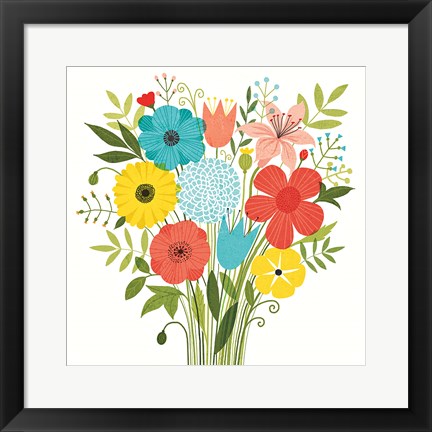 Framed Seaside Bouquet I Print