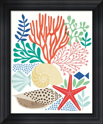 Framed Under Sea Treasures VI Print