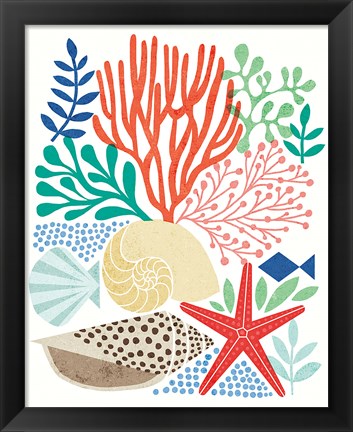 Framed Under Sea Treasures VI Print