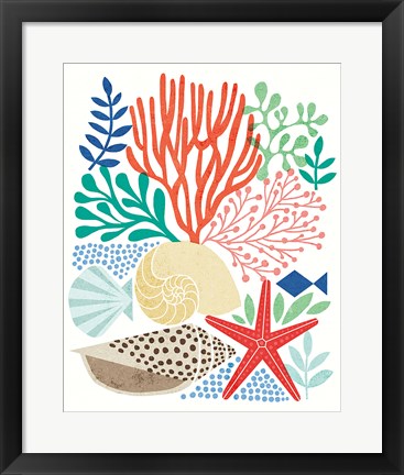 Framed Under Sea Treasures VI Print