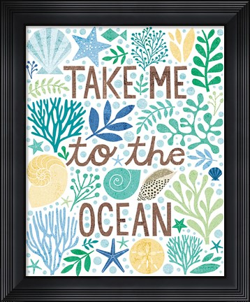 Framed Under Sea Treasures IV Sea Glass Print