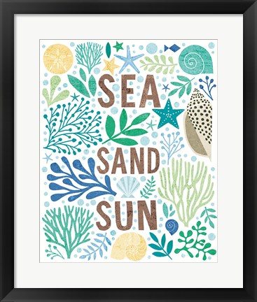 Framed Under Sea Treasures III Sea Glass Print