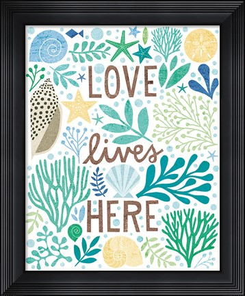 Framed Under Sea Treasures II Sea Glass Print