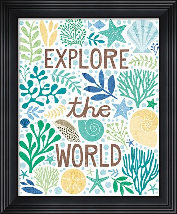 Framed Under Sea Treasures I Sea Glass Print