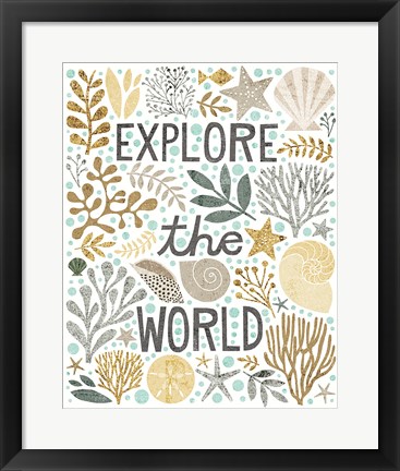 Framed Under Sea Treasures I Gold Neutral Print