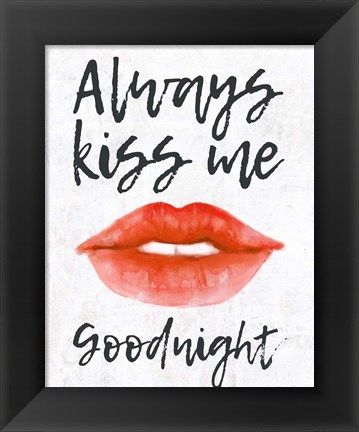 Framed Lips - Kiss Me Goodnight Print