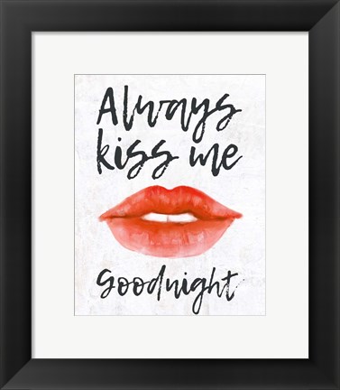 Framed Lips - Kiss Me Goodnight Print