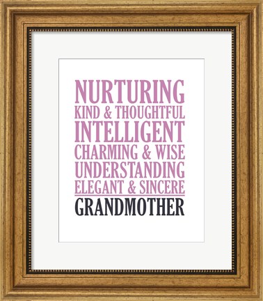 Framed Adjectives for Grandma Print