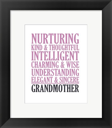 Framed Adjectives for Grandma Print