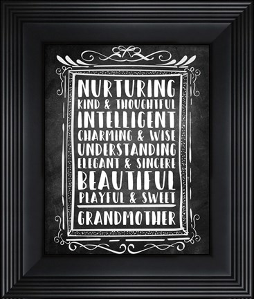 Framed Grandma - Chalkboard Print