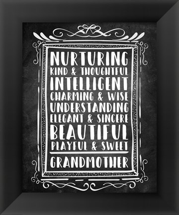 Framed Grandma - Chalkboard Print