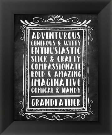 Framed Grandpa - Chalkboard Print