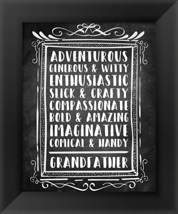 Framed Grandpa - Chalkboard Print