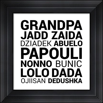 Framed Grandpa Various Languages Print