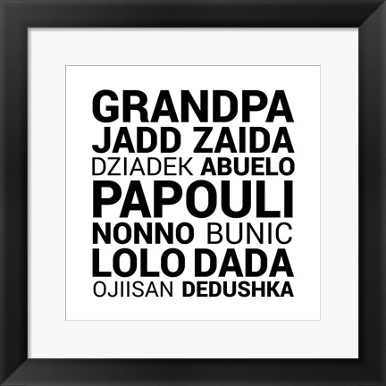 Framed Grandpa Various Languages Print