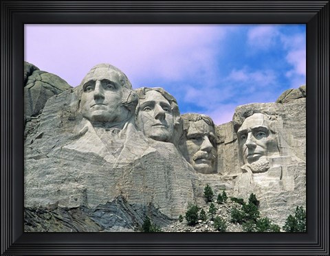 Framed View of Mount Rushmore National Monument Presidential Faces, South Dakota Print