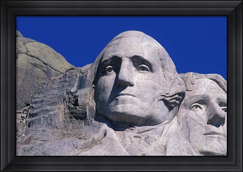 Framed Presidents Washington and Jefferson, Mount Rushmore, South Dakota Print
