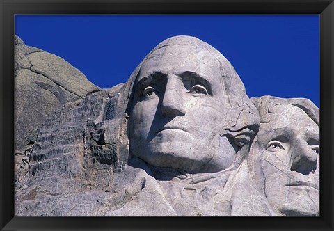 Framed Presidents Washington and Jefferson, Mount Rushmore, South Dakota Print