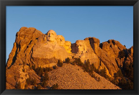 Framed USA, South Dakota, Black Hills, Mount Rushmore National Memorial Print