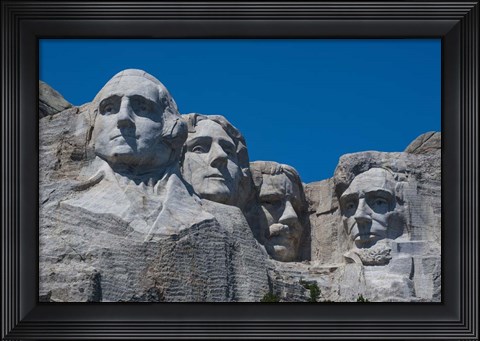 Framed Blue Skies over Mount Rushmore, South Dakota Print