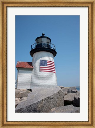Framed Nantucket Brant Point lighthouse Print