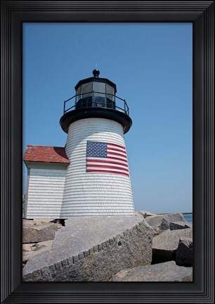 Framed Nantucket Brant Point lighthouse Print