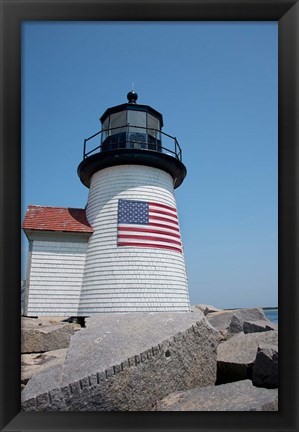 Framed Nantucket Brant Point lighthouse Print