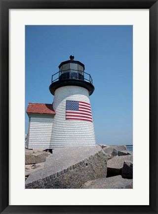 Framed Nantucket Brant Point lighthouse Print