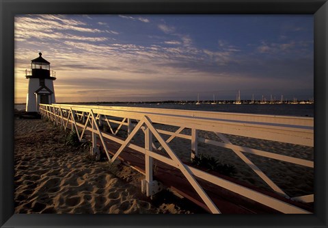 Framed Brant Point Light at Sunrise, Nantucket Island, Massachusetts Print