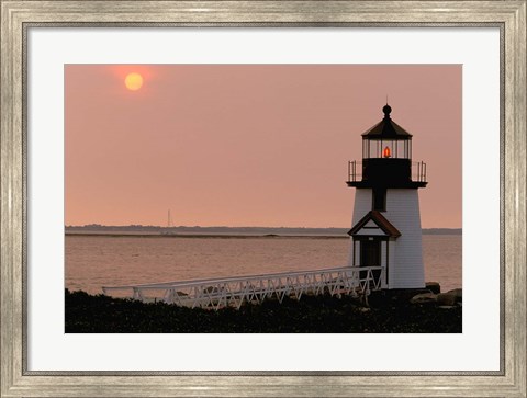 Framed Brant Point lighthouse, Nantucket Print