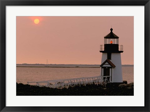 Framed Brant Point lighthouse, Nantucket Print