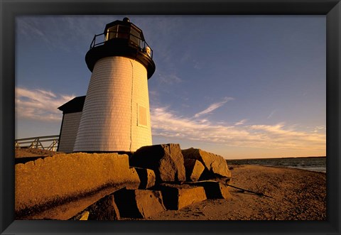 Framed Massachusetts, Nantucket, Brant Point lighthouse Print