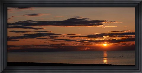 Framed Sunset over the ocean, Jetties Beach, Nantucket, Massachusetts Print